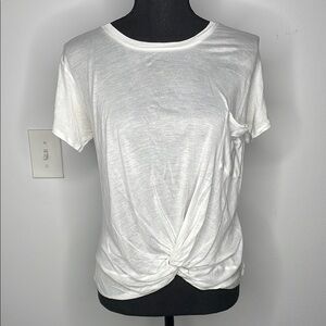 HINGE White Knot Front Women's Top